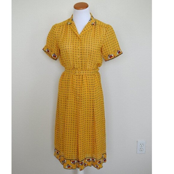 Vintage Dresses & Skirts - Vintage Tennis Printed Polka Dot Dress